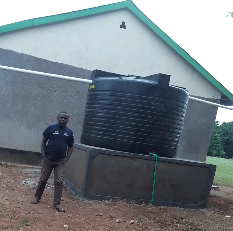 New toilets and water harvesting for hand washing and drinking.